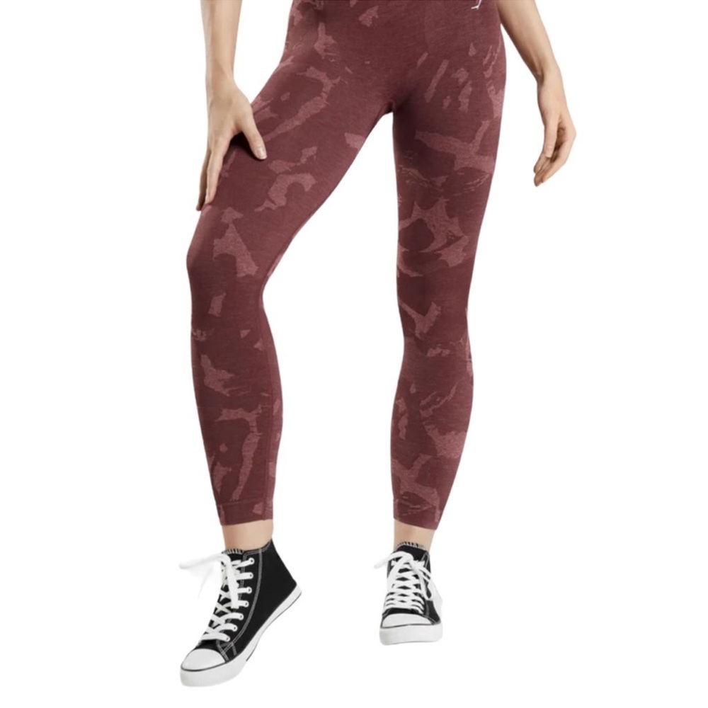 Gymshark Burgundy Camouflage Leggings Size M